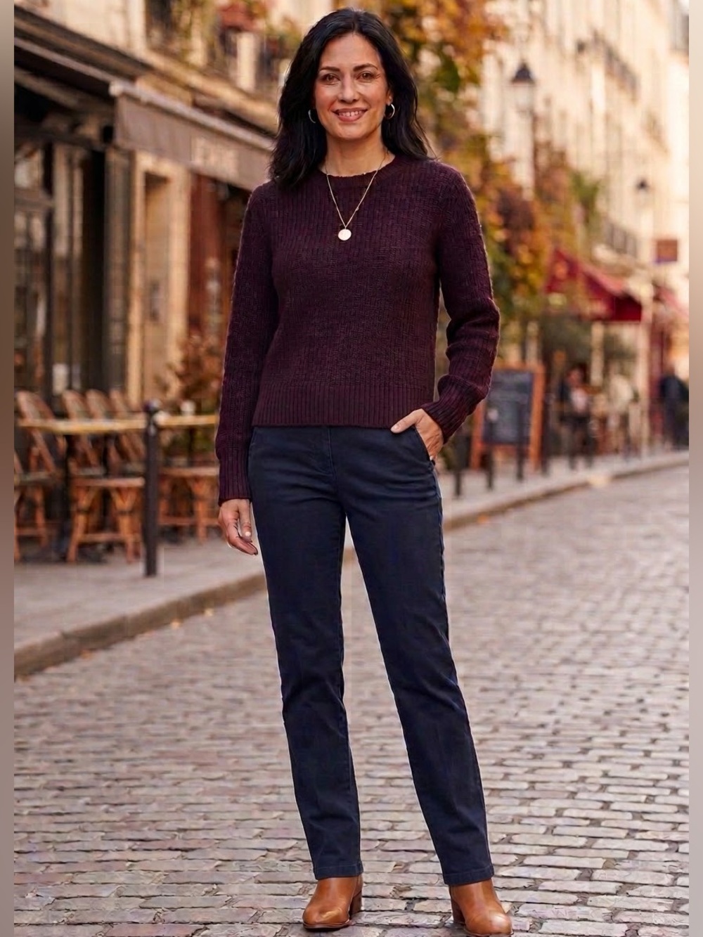 Club Monaco Wool Blend Sweater in Burgundy (G)